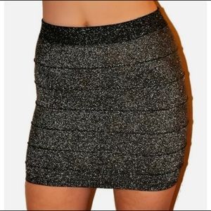lurex mini skirt Tight skirt in mini cut O/S new